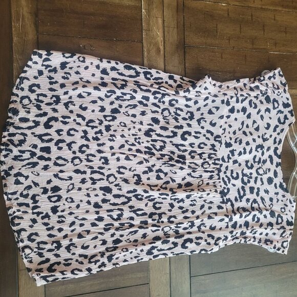 Savanna Jane Leopard Print Embroidered Floral Sleeveless Top M - Picture 2 of 5